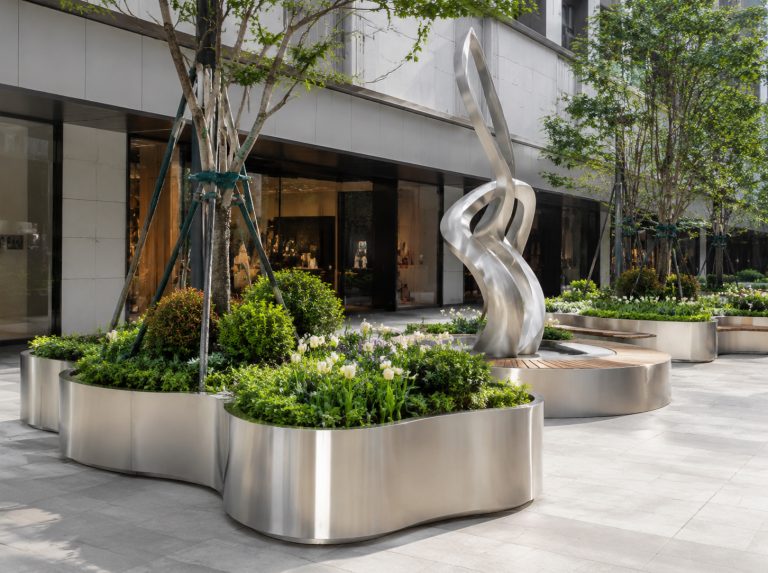 长宁县不锈钢景观雕塑与金属花箱